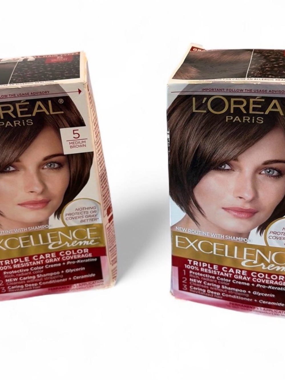 L’Oreal Paris Excellence Creme Hair Color - Medium Brown (5) 2 boxes brand newt